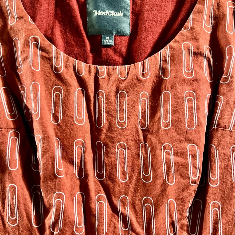 Modcloth Red Patterned Dress - Picture 2 of 5